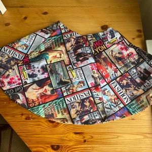 Magazine print circle skirt